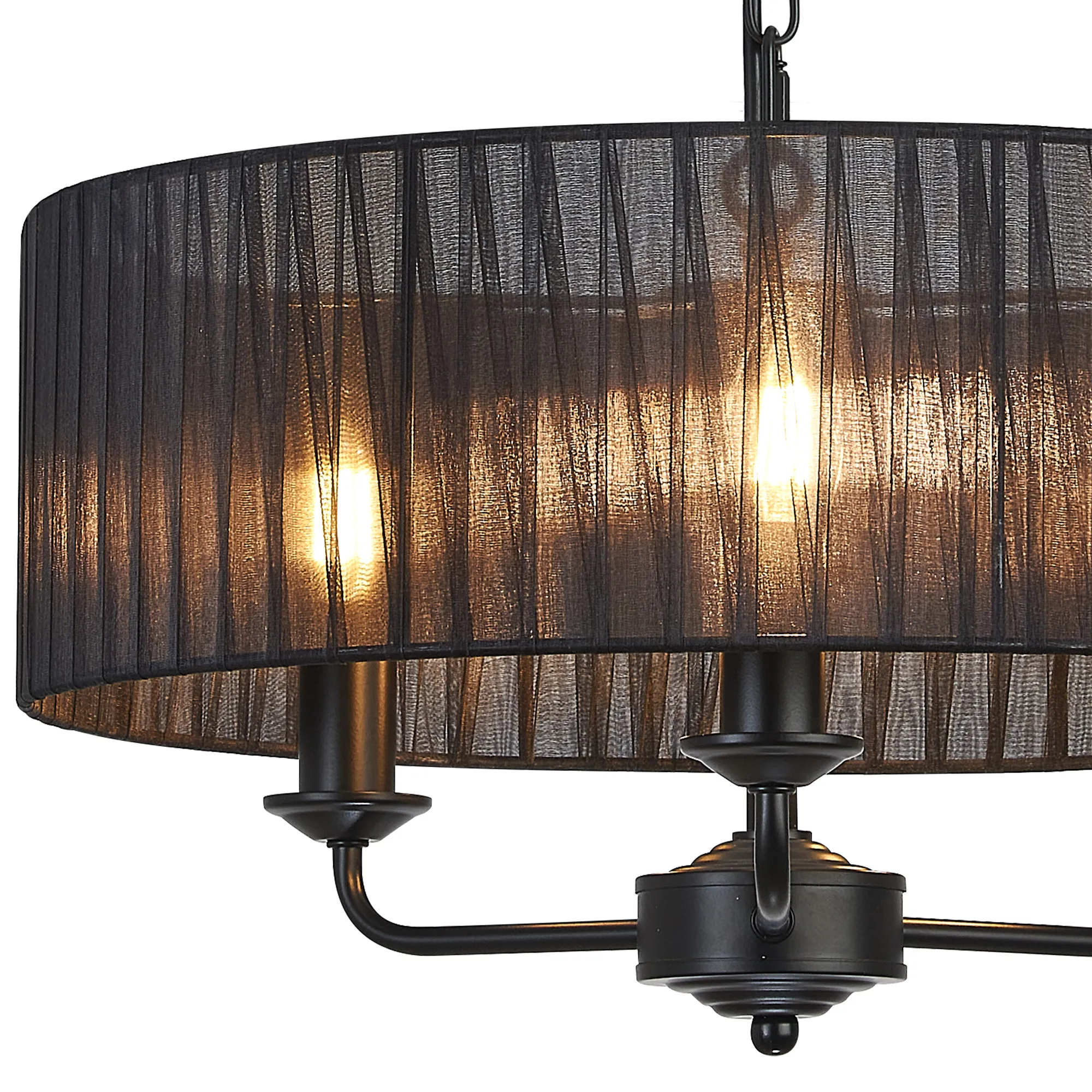 Banyan 45cm 3 Light Pendant Matt Black, Black DK1027  Deco Banyan MB BL